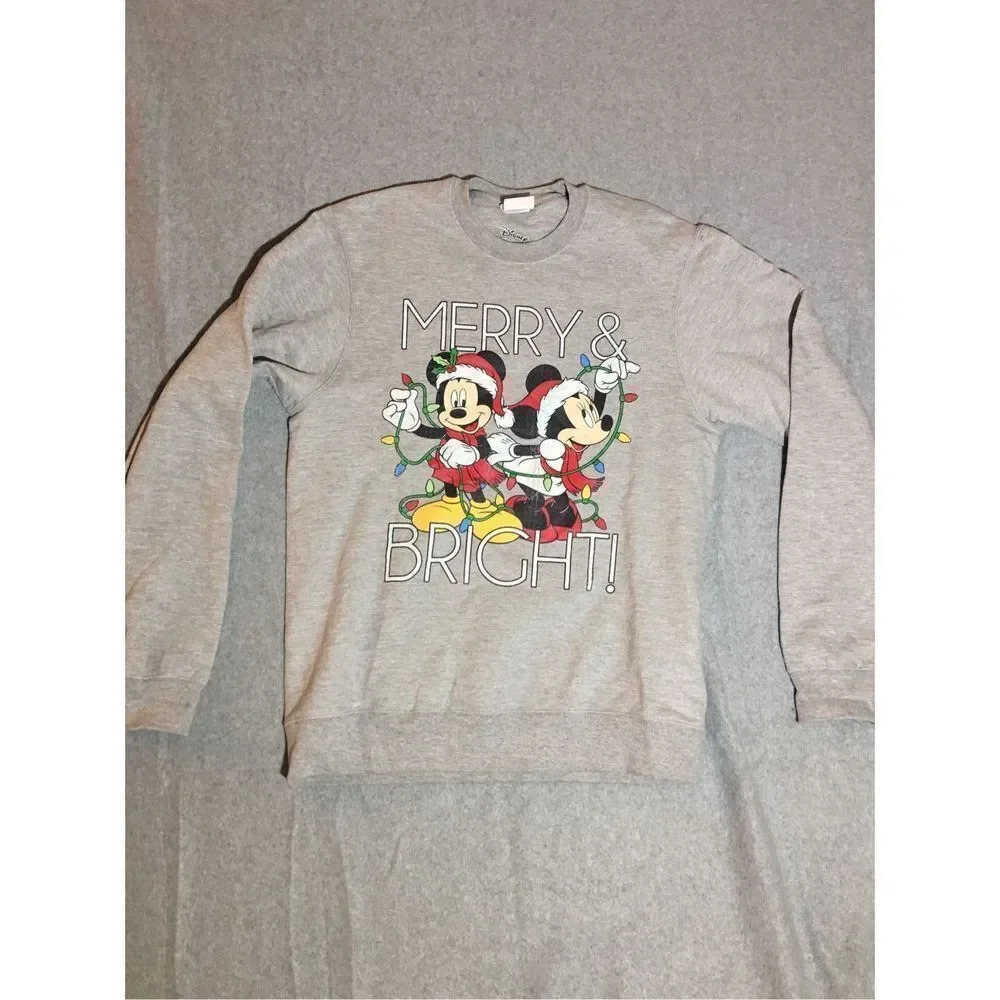 Womens Disney Sweater Size Large Christmas Holidays Mickey Mouse Minnie Winter